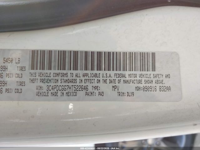 2017 DODGE JOURNEY 3C4PDCGG7HT522646 Photo 8