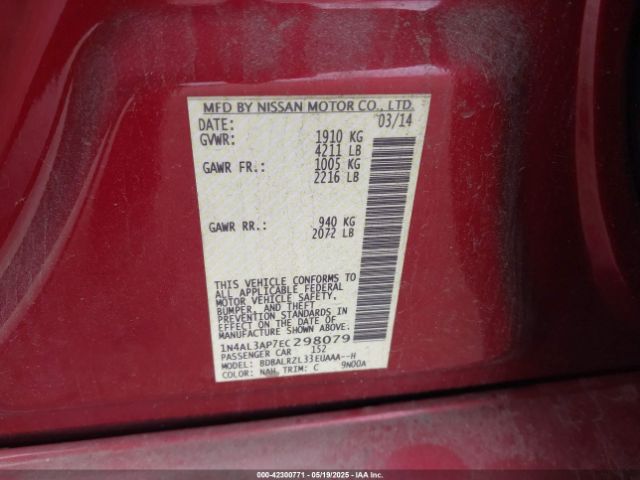 1N4AL3AP7EC298079 Nissan Altima 2.5 S