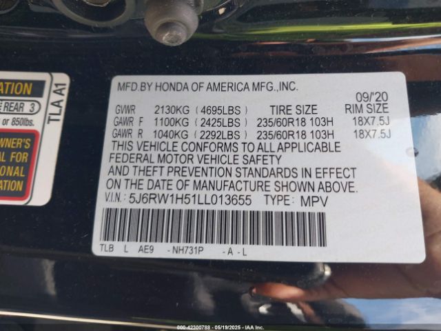 2020 HONDA CR-V 5J6RW1H51LL013655 Photo 8