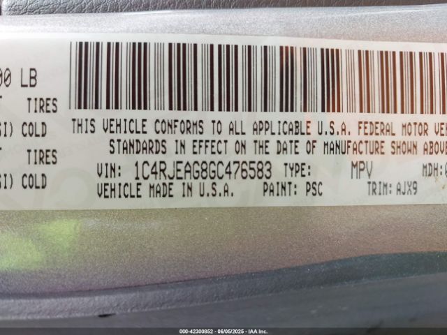 2016 JEEP GRAND CHEROKEE 1C4RJEAG8GC476583 Photo 8