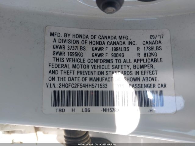 2HGFC2F54HH571533 Honda Civic Lx