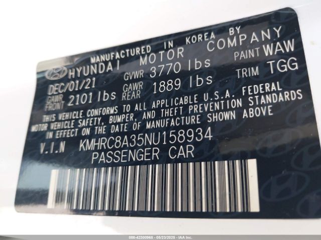2022 HYUNDAI VENUE KMHRC8A35NU158934 Photo 8