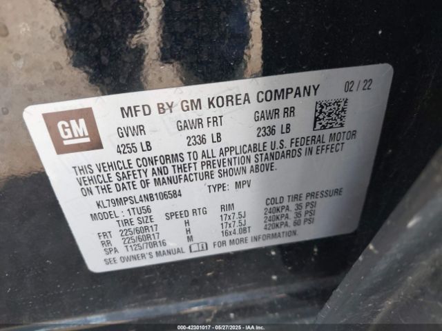 2022 CHEVROLET TRAILBLAZER KL79MPSL4NB106584 Photo 8
