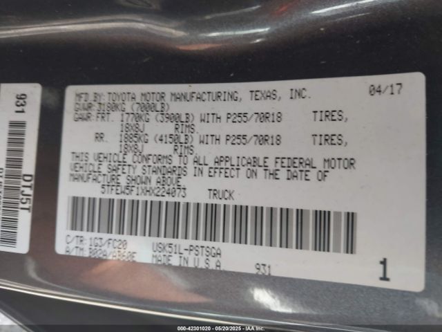 2017 TOYOTA TUNDRA 5TFEW5F1XHX224073 Photo 8