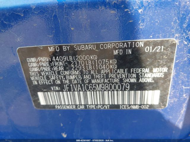 2021 SUBARU WRX JF1VA1C65M9800079 Photo 8