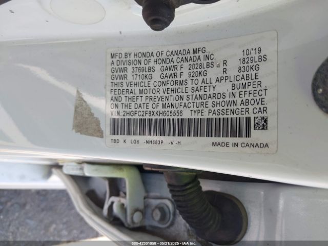 2HGFC2F8XKH605556 Honda Civic Sport
