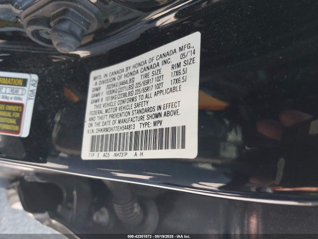 Honda k24z7 2014 2HKRM3H77EH544813 Image 9