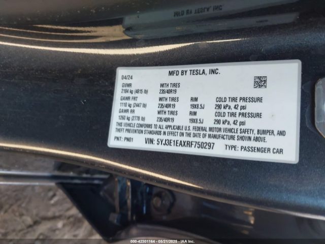 2024 TESLA MODEL 3 5YJ3E1EAXRF750297 Photo 8