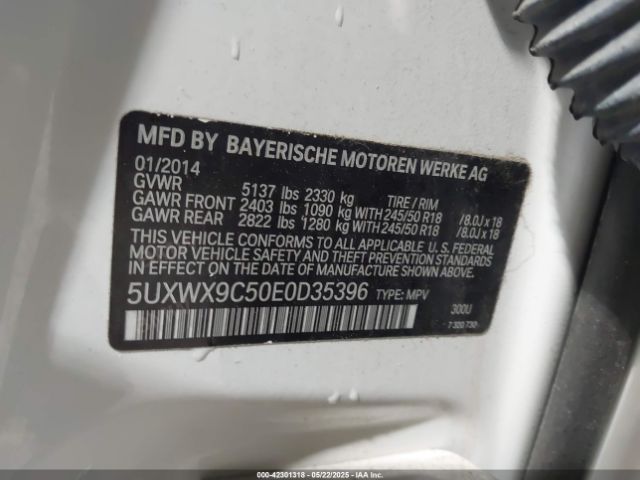 5UXWX9C50E0D35396 BMW X3 Xdrive28i