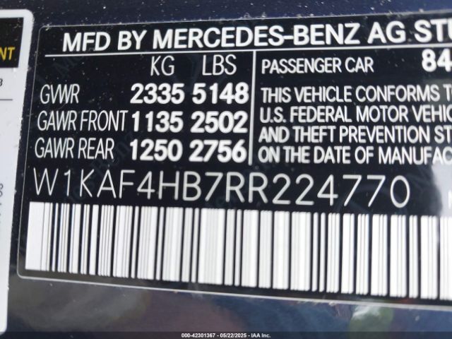 W1KAF4HB7RR224770 Mercedes-Benz C 300