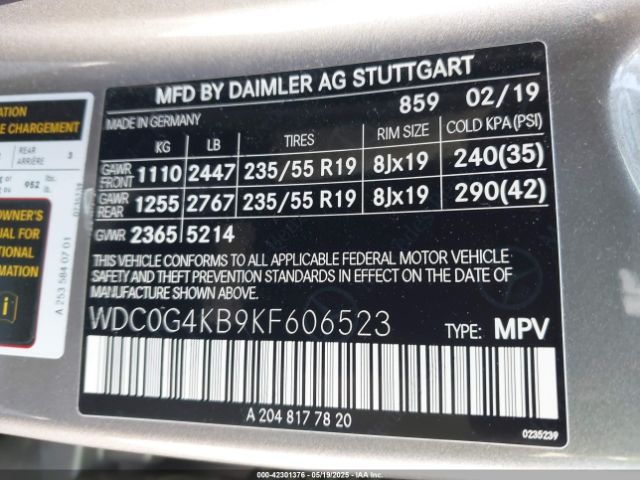 WDC0G4KB9KF606523 Mercedes-Benz Glc 300 4matic