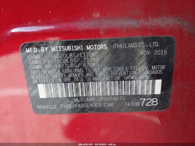 ML32A4HJ7FH059070 Mitsubishi Mirage Rf