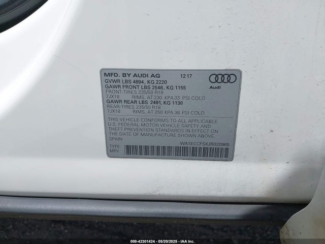 2018 AUDI Q3 WA1ECCFSXJR020965 Photo 8
