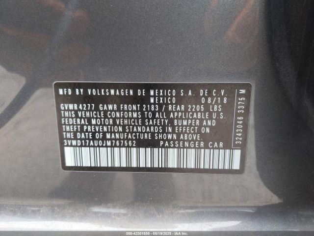 2018 VOLKSWAGEN GOLF SPORTWAGEN 3VWD17AU0JM767562 Photo 8