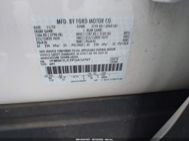 1FM5K7LC7PGA12707 Ford Explorer King Ranch