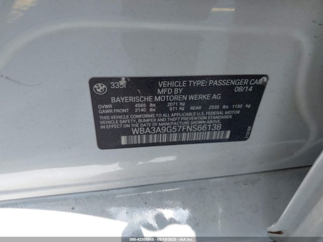 WBA3A9G57FNS66138 BMW 335i