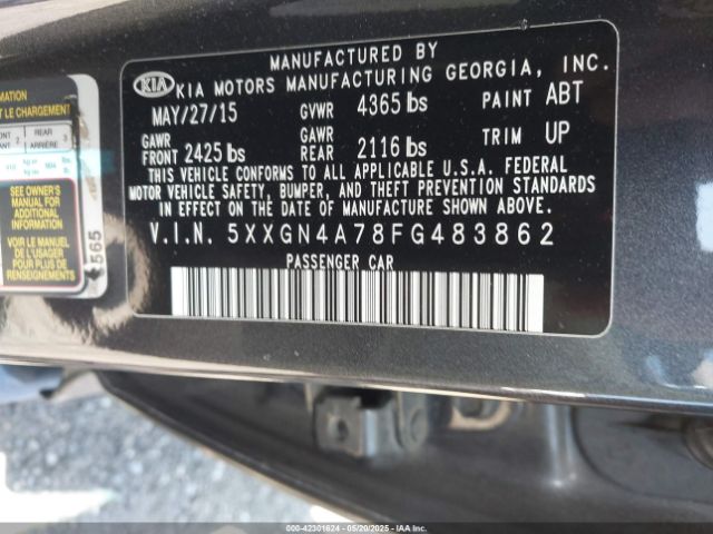 5XXGN4A78FG483862 KIA OPTIMA EX