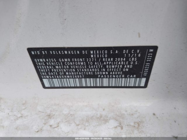 2017 VOLKSWAGEN GOLF GTI 3VW547AUXHM026857 Photo 8