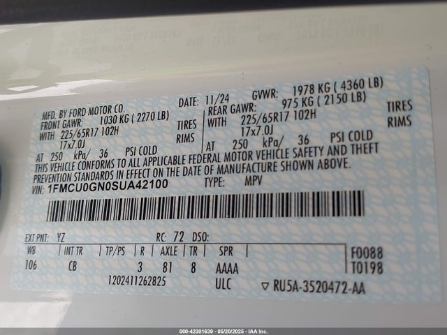 Ford Escape Active 2025 1FMCU0GN0SUA42100 Image 9