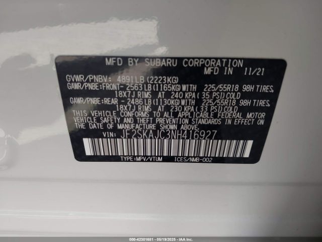 2022 SUBARU FORESTER JF2SKAJC3NH416927 Photo 8