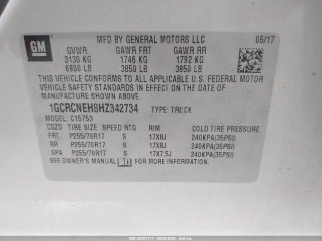 1GCRCNEH8HZ342734 Chevrolet Silverado 1500 Wt