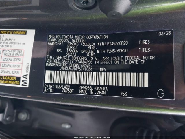 2023 TOYOTA 4RUNNER JTEKU5JR4P6141034 Photo 8