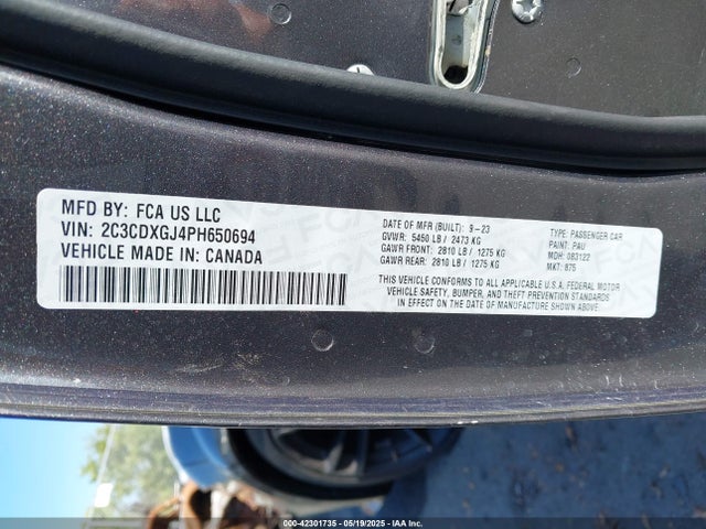2C3CDXGJ4PH650694 Dodge 2023