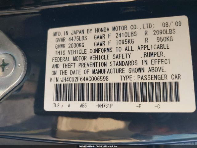 2010 ACURA TSX JH4CU2F64AC006598 Photo 8