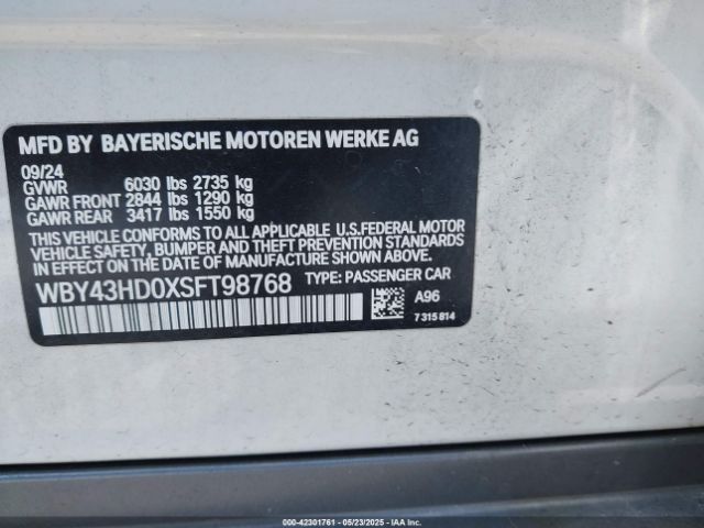 WBY43HD0XSFT98768 BMW I4 Xdrive40