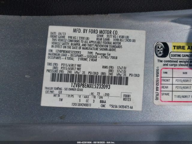 2014 FORD MUSTANG 1ZVBP8EMXE5232093 Photo 8