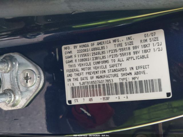 2007 ACURA RDX 5J8TB18507A017853 Photo 8