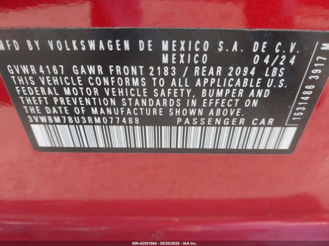 2024 VOLKSWAGEN JETTA 3VWBM7BU3RM077488 Photo 8