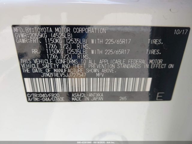 JTMZFREV5JJ727547 Toyota RAV4 LE