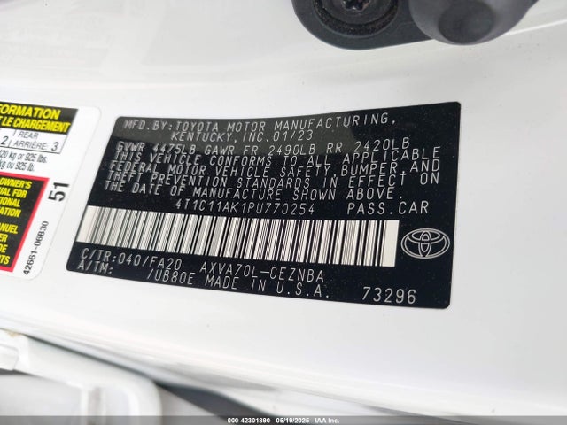 4T1C11AK1PU770254 Toyota a25a-fks