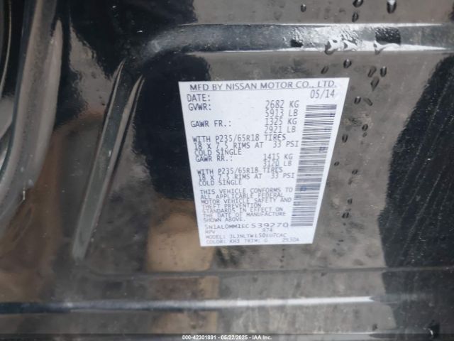 5N1AL0MM1EC539270 Infiniti QX60