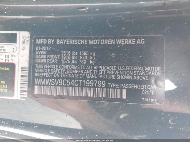 2012 MINI JOHN COOPER WORKS WMWSV9C54CT199799 Photo 8