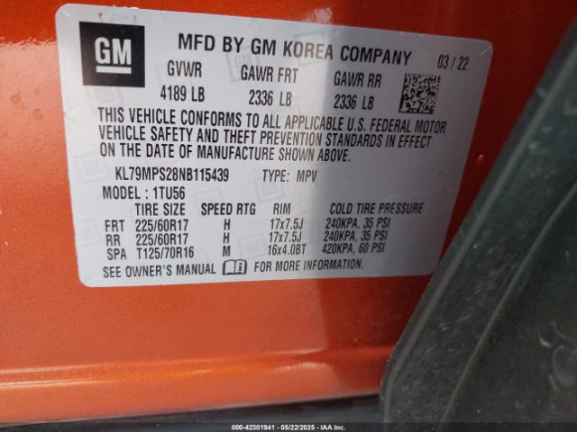 2022 CHEVROLET TRAILBLAZER KL79MPS28NB115439 Photo 8
