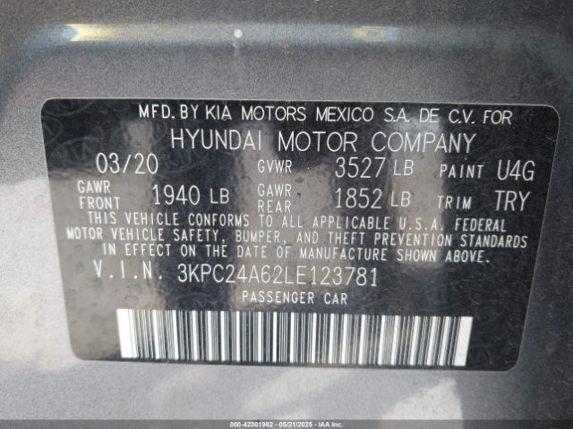 3KPC24A62LE123781 Hyundai ACCENT SE