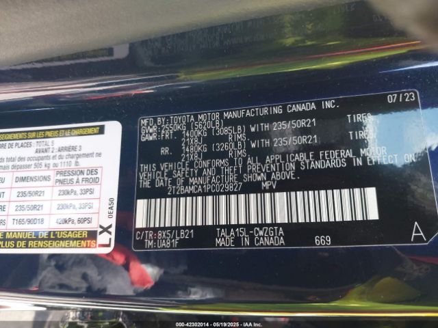2T2BAMCA1PC029827 Lexus Rx 350 Premium Plus