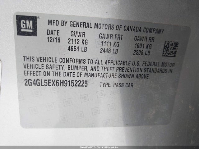 Buick lt6 - sidi: spark ignited direct injection, vvt: variable valve timing, e85 max 2017 2G4GL5EX6H9152225 Image 9