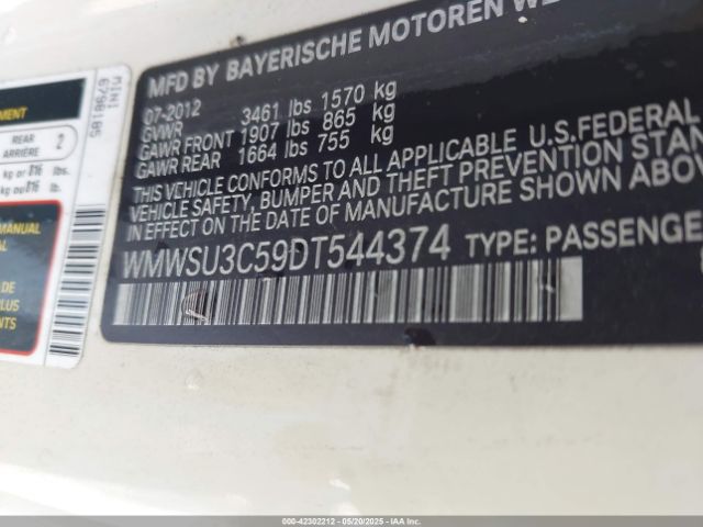 2013 MINI HARDTOP WMWSU3C59DT544374 Photo 8