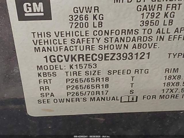 2014 CHEVROLET SILVERADO 1500 1GCVKREC9EZ393121 Photo 8