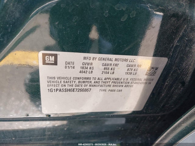 1G1PA5SH6E7266867 Chevrolet luw