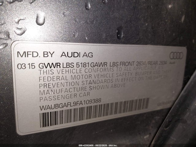 2015 AUDI S4 WAUBGAFL9FA109388 Photo 8