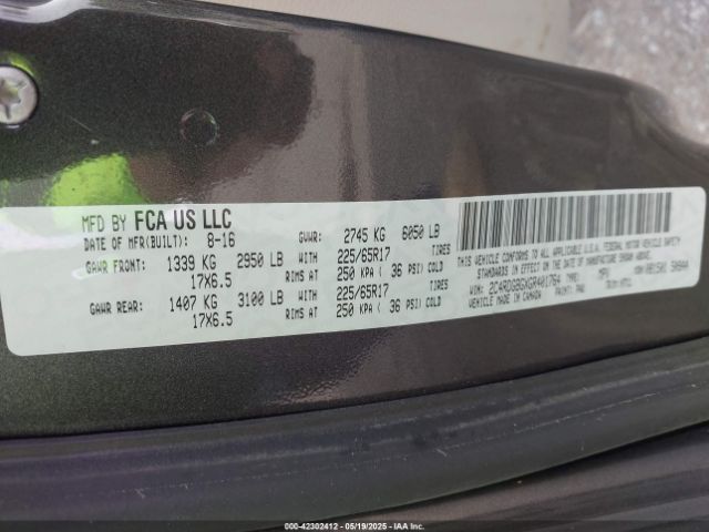 2C4RDGBGXGR401764 Dodge Grand Caravan American Value Pkg