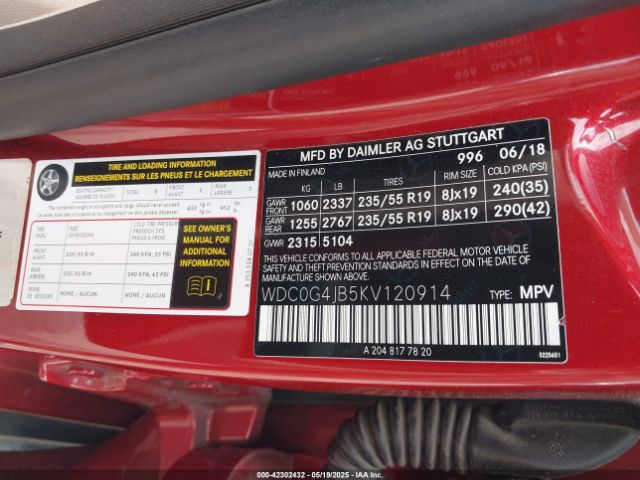 2019 MERCEDES-BENZ GLC 300 WDC0G4JB5KV120914 Photo 8