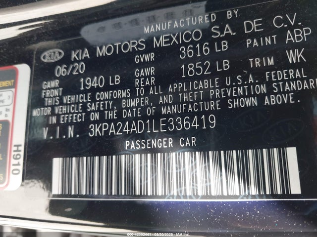 3KPA24AD1LE336419 KIA gammaii 1.6mpi+cvt