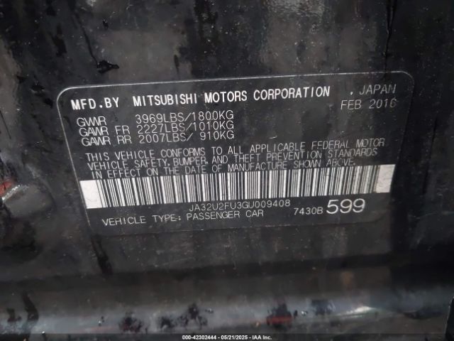 JA32U2FU3GU009408 Mitsubishi LANCER ES