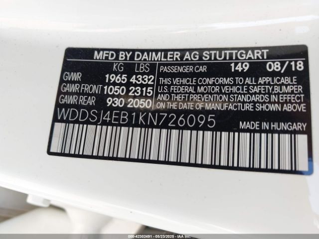 WDDSJ4EB1KN726095 Mercedes-Benz m270