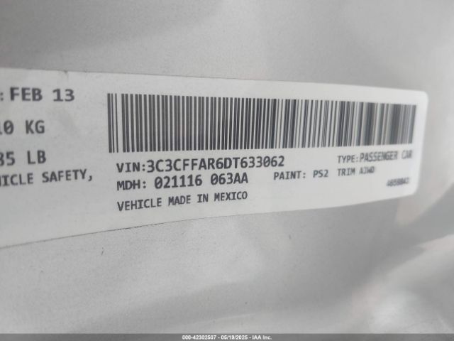 2013 FIAT 500 3C3CFFAR6DT633062 Photo 8